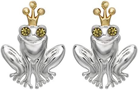 Amazon.com: Disney’s The Princess and the Frog Earrings, Sterling Silver with Gold Plating, Cubic Zirconia Studs, Official Licensed Frog Prince Earrings, Jewelry for Women and Girls, 1 Pair: Clothing, Shoes & Jewelry