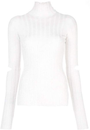 cut out elbows knitted sweatshirt