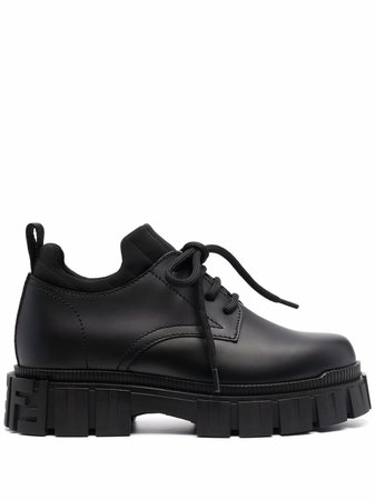 Shop Fendi force lugged plain toe Oxford shoes with Express Delivery - FARFETCH