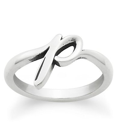 James Avery Sterling Silver Script P Initial Ring