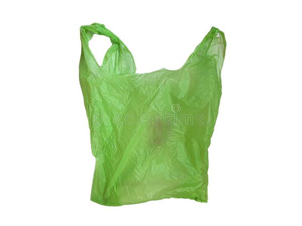Green plastic bag