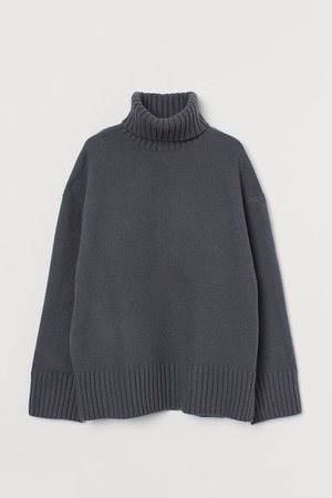 Turtleneck Sweater - Dark gray-blue - Ladies | H&M US