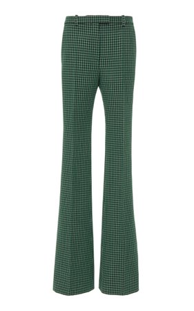 Checked Wool-Crepe Straight-Leg Pants by Givenchy | Moda Operandi