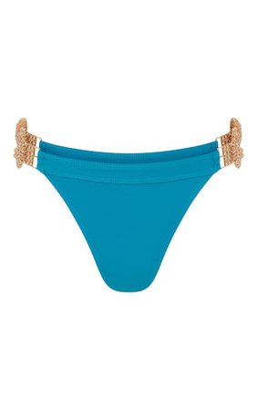Teal Diamante Jewel Bikini Bottom | Swimwear | PrettyLittleThing