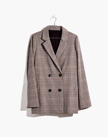 Caldwell Double-Breasted Blazer in Menswear Plaid brown