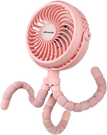 Amazon.com: Battery Operated Stroller Fan Flexible Tripod Clip On Fan with 3 Speeds and Rotatable Handheld Personal Fan for Car Seat Crib Bike Treadmill (Pink) : Baby