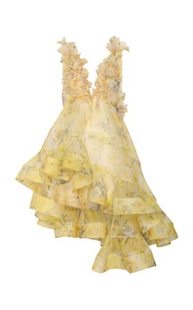 Harmony Floral-Appliquéd Peony-Printed Silk Mini Dress By Zimmermann | Moda Operandi