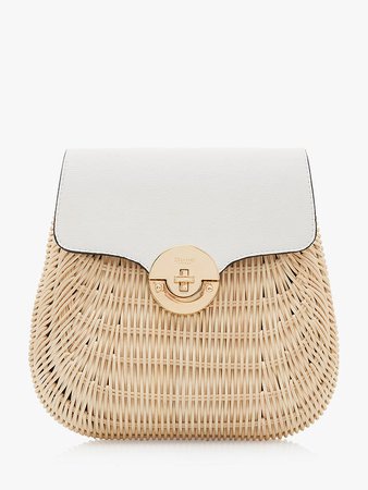 Dune Daimie Woven Straw Backpack, White/Natural at John Lewis & Partners