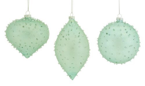 Amazon.com: Club Pack of 12 Mint Green Glass Christmas Ornaments with Dotted Texture 6": Home & Kitchen