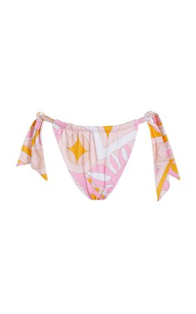 Mantra Tie-Detailed Printed Bikini Bottom By Cin Cin | Moda Operandi