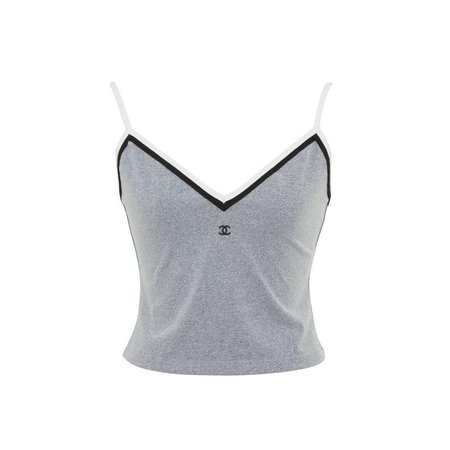 Chanel Grey Cropped Tank Top - 1stdibs