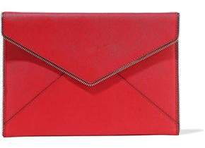 Leo Zip-embellished Leather Envelope Clutch