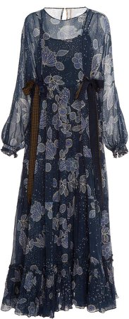 Péro Pero Floral-Printed Cotton-Silk Maxi Dress