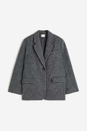 Oversized Wool-blend Jacket - Dark gray - Ladies | H&M US
