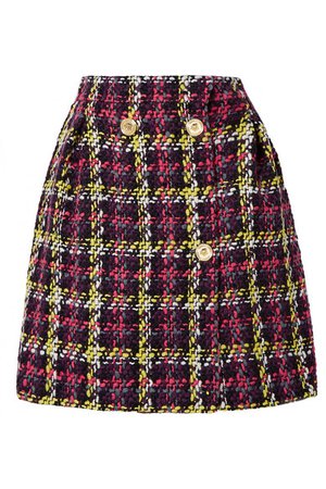Versace | checked wool-blend tweed mini skirt