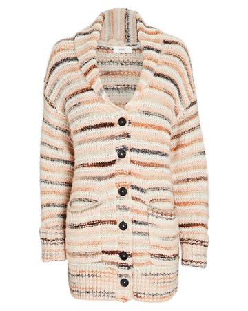 A.L.C. Striped Wool-Blend Cardigan | INTERMIX®