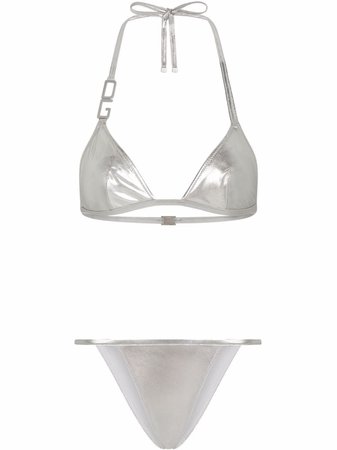 Dolce & Gabbana metallic halterneck bikini - FARFETCH