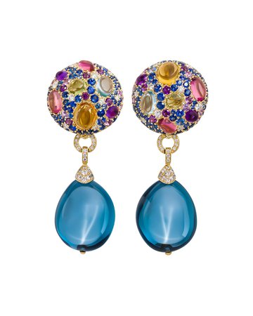 Margot McKinney Jewelry Carnivale Denim Blue Topaz Earrings