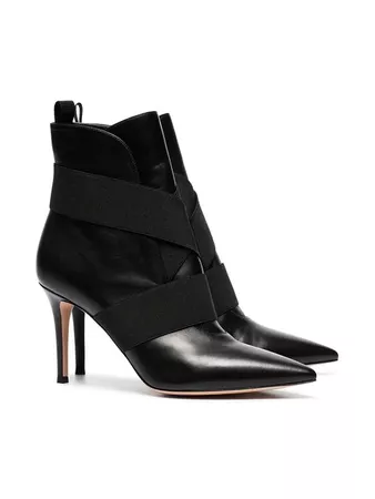Gianvito Rossi Black Pilar 85 Leather Ankle Boots - Farfetch