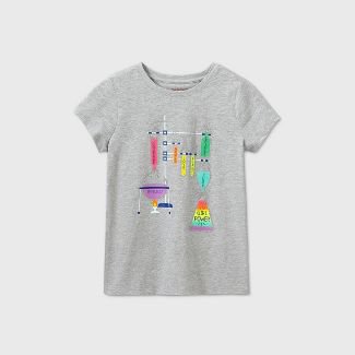 Girls' Short Sleeve Science Girl Power Graphic T-Shirt - Cat & Jack™ Gray L : Target