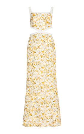 Alanna Floral Linen-Blend Maxi Dress By Significant Other | Moda Operandi