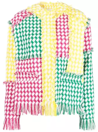 MSGM Colourblock Tweed Jacket - Farfetch