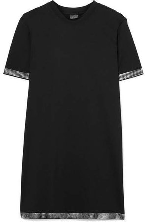Adam Selman Sport - Crystal-embellished Stretch Mini Dress - Black