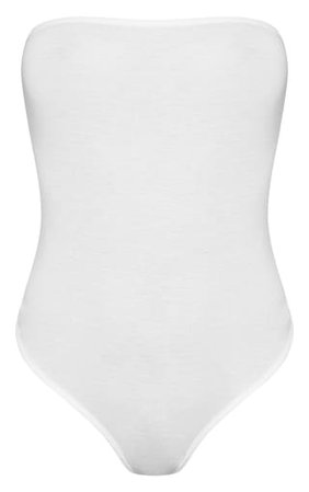 White Bandeau Bodysuit | Bodysuits | PrettyLittleThing