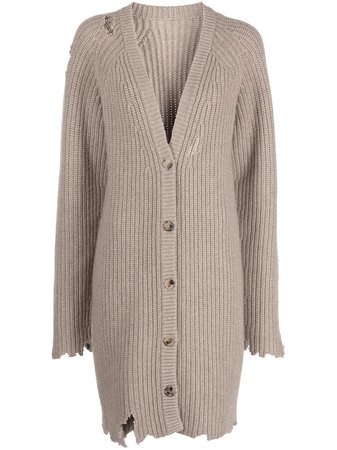 Shop KHAITE The Rory distressed cardigan with Express Delivery - FARFETCH