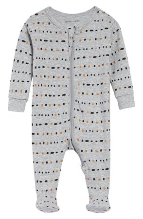 Petit Lem Dot Print Organic Cotton Fitted One-Piece Pajamas (Baby) | Nordstrom