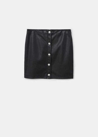 Buttons faux leather skirt - Skirts Plus sizes | Violeta by MANGO Canada