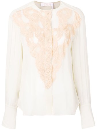 Chloé lace detailed sheer blouse