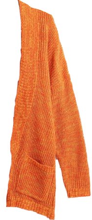 orange cardigan