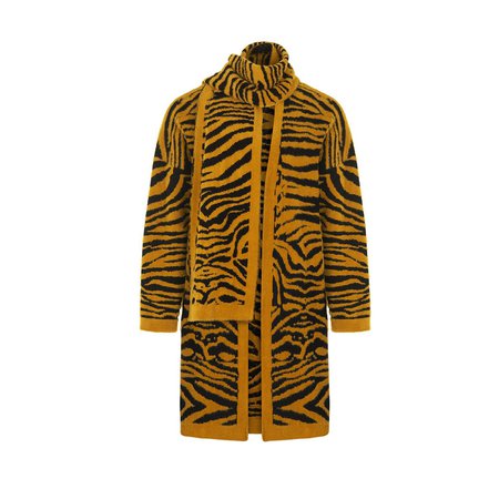 Tiger Print Twin Set Knit Cardigan | NOCTURNE | Wolf & Badger
