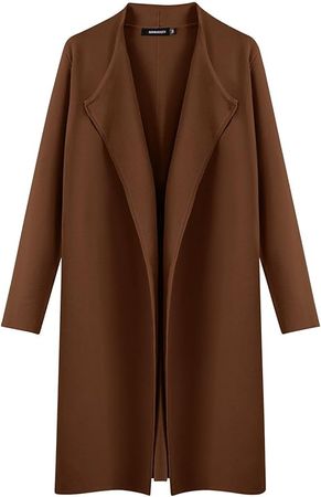 MEROKEETY Women's 2023 Long Sleeve Cardigan Sweaters Lapel Open Front Casual Knit Coatigan Jackets at Amazon Women’s Clothing store