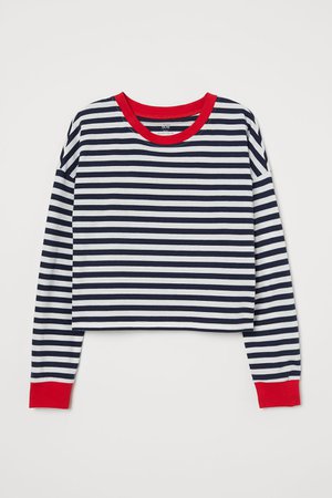 Jersey Top - Red/blue striped - Kids | H&M US