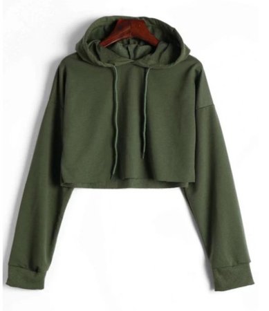 Olive green crop hoodie - Wheretoget