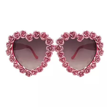 A-Morir Studio | Donna Pink Flower Heart Sunglasses