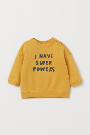 Camisola sweat em algodão - Amarelo/Super Powers - CRIANÇA | H&M PT