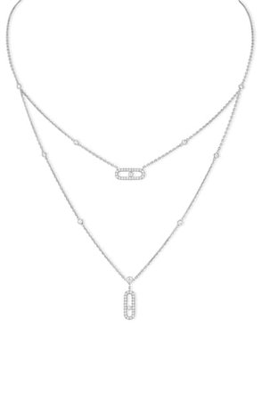 Messika Lucky Move Pavé Diamond Layered Pendant Necklace | Nordstrom