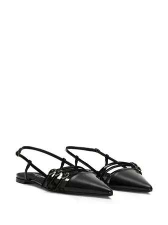 Dolce & Gabbana patent-finish Leather Ballerina Shoes - Farfetch