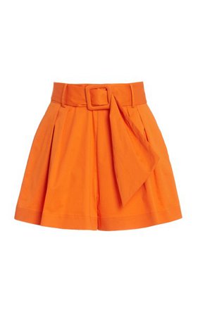 Belted Cotton-Blend Shorts By Oscar De La Renta | Moda Operandi