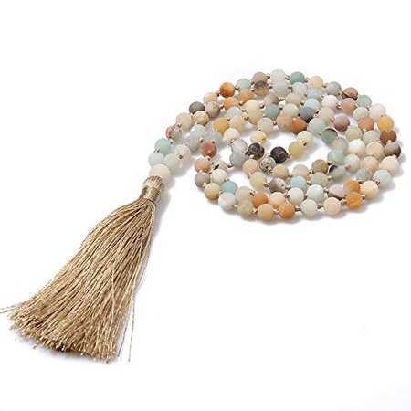 Amazon.com: OAIITE Natural Stone Beads Handmade Charm Personalized Stylish Beaded Tassel Necklace (B): Jewelry