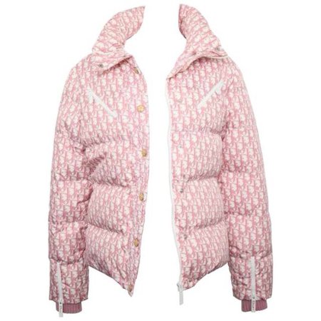 Christian Dior Pink Trotter Logo Puffy Jacket