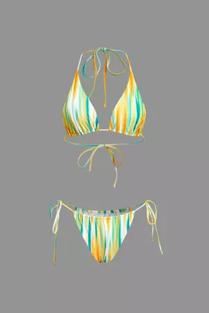 Ombre Tie Halter Bikini Set – Micas