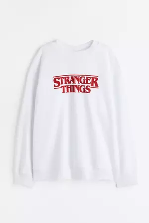 Printed Sweatshirt - White/Stranger Things - Ladies | H&M US