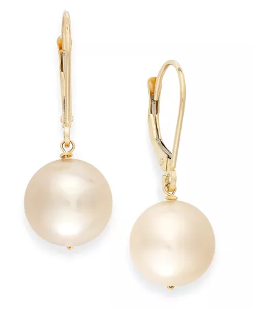 Macy's Cultured Freshwater Pearl Earrings in 14k Gold