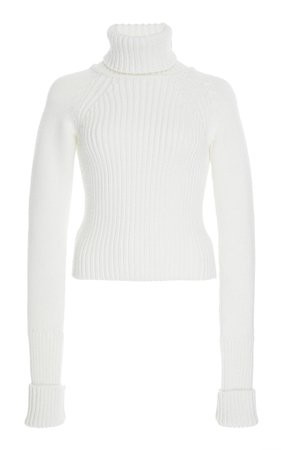 Cropped Ribbed-Knit Wool Turtleneck Sweater by Loewe | Moda Operandi