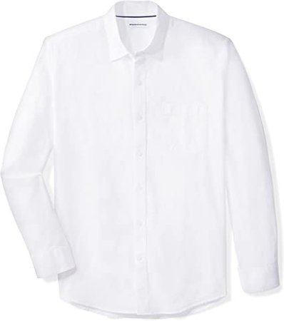 Amazon.com: Amazon Essentials Men's Regular-Fit Long-Sleeve Casual Poplin Shirt, White, Small : Clothing, Shoes & Jewelry