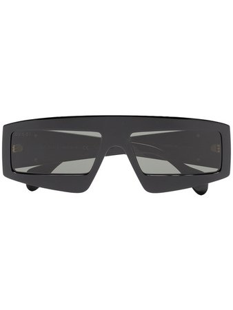 Gucci Black rectangular-frame Sunglasses - Farfetch